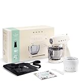 Smeg, SMF33CRIT Ice Cream Edition Knetmaschine mit Eismaschine, Grambiule und Kochbuch...