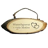 Türschild mit Gravur - Name + Spruch + Motiv möglich - aus Holz mit Kordel,...