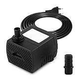 CAM2 Mini Wasserpumpen,Ultra Leise Aquarium Pumpe mit 1.5m Netzkabel,350L/H, 5W,Tauchpumpe...