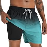 iCKER Badehose Herren Kompression Liner 2 in 1 Badeshorts Board Shorts Schnelltrocknend...