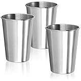 com-four® 3X Edelstahl-Trinkbecher XL - Becher aus Edelstahl 304 -...