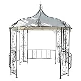 Pergola Almeria, Rundpavillon Garten Pavillon, stabiles Stahl-Gestell Ø 3m -...