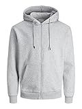 JACK & JONES Male Kapuzenpullover mit Reißverschluss Einfarbig Kapuzenpullover...