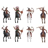 STOBOK Indian Modellfiguren Pferde Kunststoff Indianer Reiten Figuren Native American...