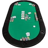 GAMES PLANET Faltbare Pokerauflage „Straight Flush“ mit Tasche, 208x106x3 cm, MDF...