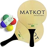 W4W Kadima Beach Paddle Ball Schläger Set – Bundle Pack enthält 4 Bälle & 2...