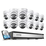 ZOSI 4K Überwachungskamera Set Aussen, 12X 8MP PoE IP Outdoor Kamera mit AI...