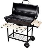 SunJas Grillwagen Holzkohlegrill, BBQ Grill Holzkohle mit Rädern, Anthrazit...