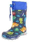 Beck Jungen Blinking Monsters Schneestiefel, Blau, 31 EU