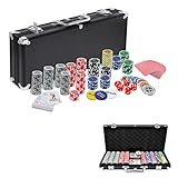 KUNMYS Pokerkoffer Pokerset mit 500 Laser Pokerchips Poker Komplett Set Pokerkarten Poker...