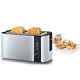 SEVERIN Automatik-Langschlitztoaster für 4 Toastscheiben, mit Brötchenaufsatz...