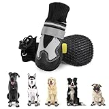 Eyein Hundeschuhe Pfotenschutz Winter, 2 Stück wasserdicht Hundeschuhe mit warmem Fleece...