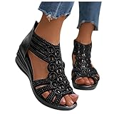 Sandalen Damen Wedges Sandaletten Plattform Sandalen Riemchen Sandalen Ausgeschnitten...