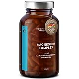 Magnesium Komplex hochdosiert - 120 Kapseln - 3 bioaktive Magnesium Formen -...