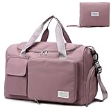 Reisetasche 35L mit Schuhfach und Nassfach Faltbare Weekender-Reisetasche Gym Travel Bag...