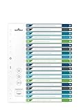 Durable Register 1-20, A4+ hoch, beschriftbares Indexblatt, 100% recycelbar,...