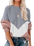 Pullover Damen Fall Winter Elegant Strickpullover Damen Oversize Langarm Pulli Sweatshirt...