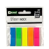 D.RECT Haftstreifen Pagemarker Index Haftmarker Film Textstreifen PET-Folie 45x12mm 5x25...