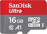 SanDisk Ultra 16 GB microSDHC Memory Card + SD Adapter with A1 App Performance Up to 98...