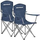 SONGMICS Campingstuhl 2er Set, Klappstuhl Outdoor, Angelstuhl, hohe...