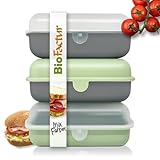 BioFactur Brotdose Erwachsene,Kinder | 3er Jausenbox Kinder | BPA Frei Vesperbox...