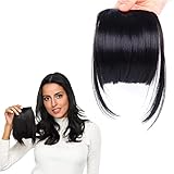 PMELCXD Pony Haarteil Echthaar Clip in One Piece Extensions Fringe Verlängerung...