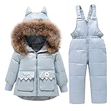 amropi Skianzug Mädchen Kinder Schneeanzug Daunenjacke mit Kaputze + Skihose...