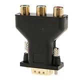 3 RCA RGB Video Buchse auf HD15-Pin VGA Component Video Jack Adapter - Vergoldete Gelenke,...