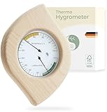 FSC zertifiziertes Sauna Thermometer Hygrometer (justierbar) - TÜV geprüft,...