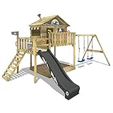 WICKEY Spielturm Klettergerüst Smart Coast mit Schaukel & anthraziter Rutsche, Outdoor...