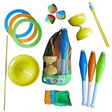 alldoro 60130 Jonglier-Set im Rucksack - 16-teillig - Jonglierspiel mit Diabolo...