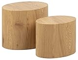 AC Design Furniture Rico Couchtisch in Wildeichenoptik 2er Set, Platzsparende Ovale...