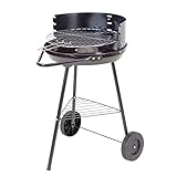 Metall Holzkohle Grill Rundgrill Grillwagen 70cm Standgrill Gartengrill Garten schwarz