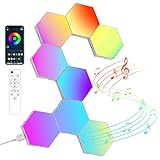 LED Sechseck Gaming Wandleuchte 8pcs Hexagon RGB Panel - Sechseck Waben Wall Light Musik...