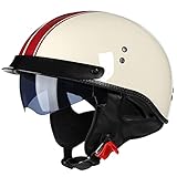 Retro Motorrad Halbhelme Motorradhelm für Herren und Damen DOT/ECE-Zertifizierung Jethelm...