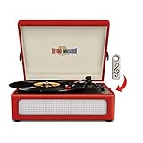 Retro Musique Bluetooth-Tischplatte, tragbarer Vinyl-Plattenspieler mit FM-Radio und...