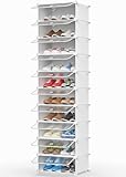 HOMIDEC Schuhregal, 10 Ebenen Schuhschrank Kunststoff-Schuhregale Organizer für Schrank...