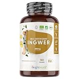 Ingwer Kapseln - 650mg Ingwerpulver pro Kapsel - Bio Zertifiziert - 3 Monate Vorrat - 90...