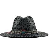 Fedora-Hut mit breiter Krempe, Trend, Unisex, flache Krempe, Wollfilz, Jazz-Hüte,...