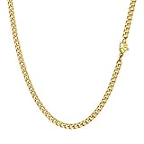 PROSTEEL Herren Kette Collier 18k vergoldet 46cm/18 in. Panzerkette Halskette...