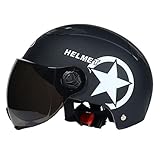 DierCosy Halbhelm, Motorrad Halbhelm Open Face Crash Jet Helm mit Visier für...