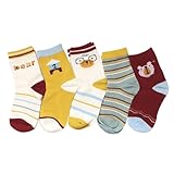 Entdecken Sie 5 Paar Baumwollsocken für Jungen (Größe 31-34) – Vielfalt in Farben und...