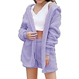 3-teiliges Loungewear-Set für Damen, warm, flauschig, Pyjama, Weste, Pyjama für Damen,...