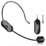 Wireless Mikrofon Headset, 2.4G Kabelloses Mikrofon funkmikrofon headset mit 50M...