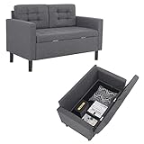 Mingone Sofa 2 Sitzer Sofa Couch Sessel Sofa mit Lehne mit Stauraum und Abnehmbarem...