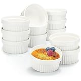 COM-FOUR® 12x Soufflé Förmchen - Creme Brulee Schälchen aus Keramik - Ofenfeste...