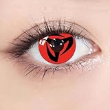 Dolovo Kontaktlinsen Naruto Farbig Ohne Stärke, Einteilige Rot Mangekyou Sharingan...