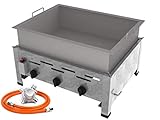 Gastro Edelstahl Gasbräter 3 flammig 13,5 KW mit 15 cm Stahlpfanne f. Propangas...