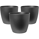 2friends Blumentopf schwarz, kleine Blumentöpfe 3er Set, Übertopf schwarz matt,...