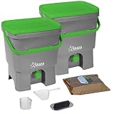 Skaza Bokashi Organko Set (2 x 16 Liter) Küche und Garten Bio Mülleimer - 2X Recyceltem...